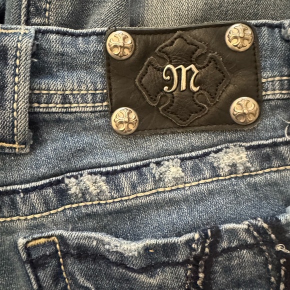 Miss Me Blue Boot Cut Jeans with Rhinestone Embellishments - Picture 7 of 11